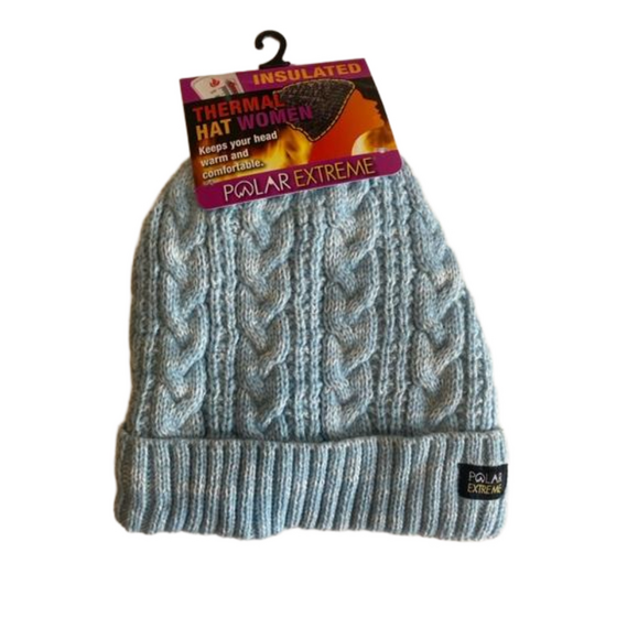 Polar Extreme Accessories - Polar Extreme Ice Blue Women's Thermal Insulated Winter Knit Hat Beanie Size OSM